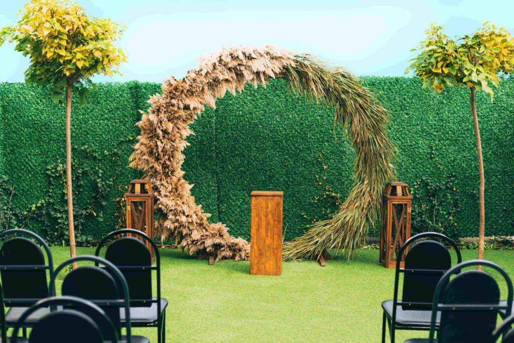 Wedding Decorative with artificial plants.