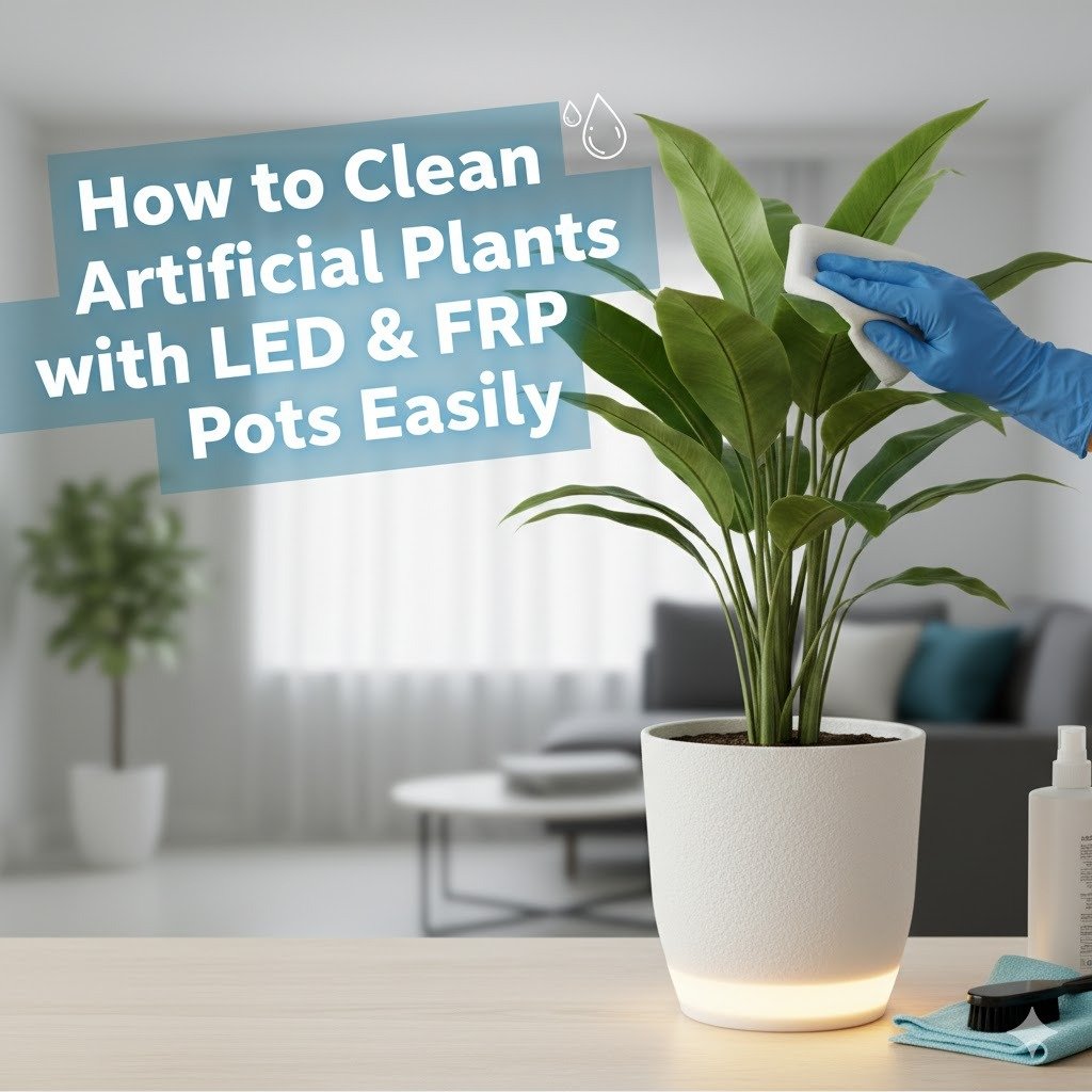 How to Clean Artificial Plants with LED & FRP Pots Easily