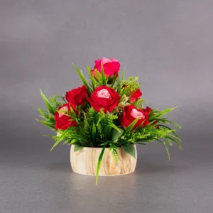 Dual colored roses with Green Ferns