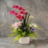 Flower Arrangement Contains Orchids, Roses, Dracina Lvs & Ferns