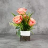 Peach Rose with Grass Flower Arrangement