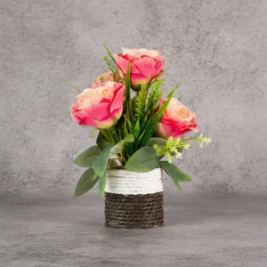 Pink & Peach Rose with Grass Flower Arrangement