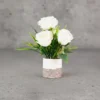 White Rose with Grass Flower Arrangement