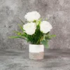 White Rose with Grass Flower Arrangement