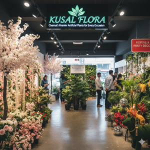 Best Artificial Plant in Chennai for Different Types of Events create a image