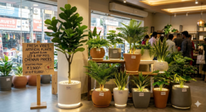 Cost of Artificial Plants with LED & FRP Pots in Chennai