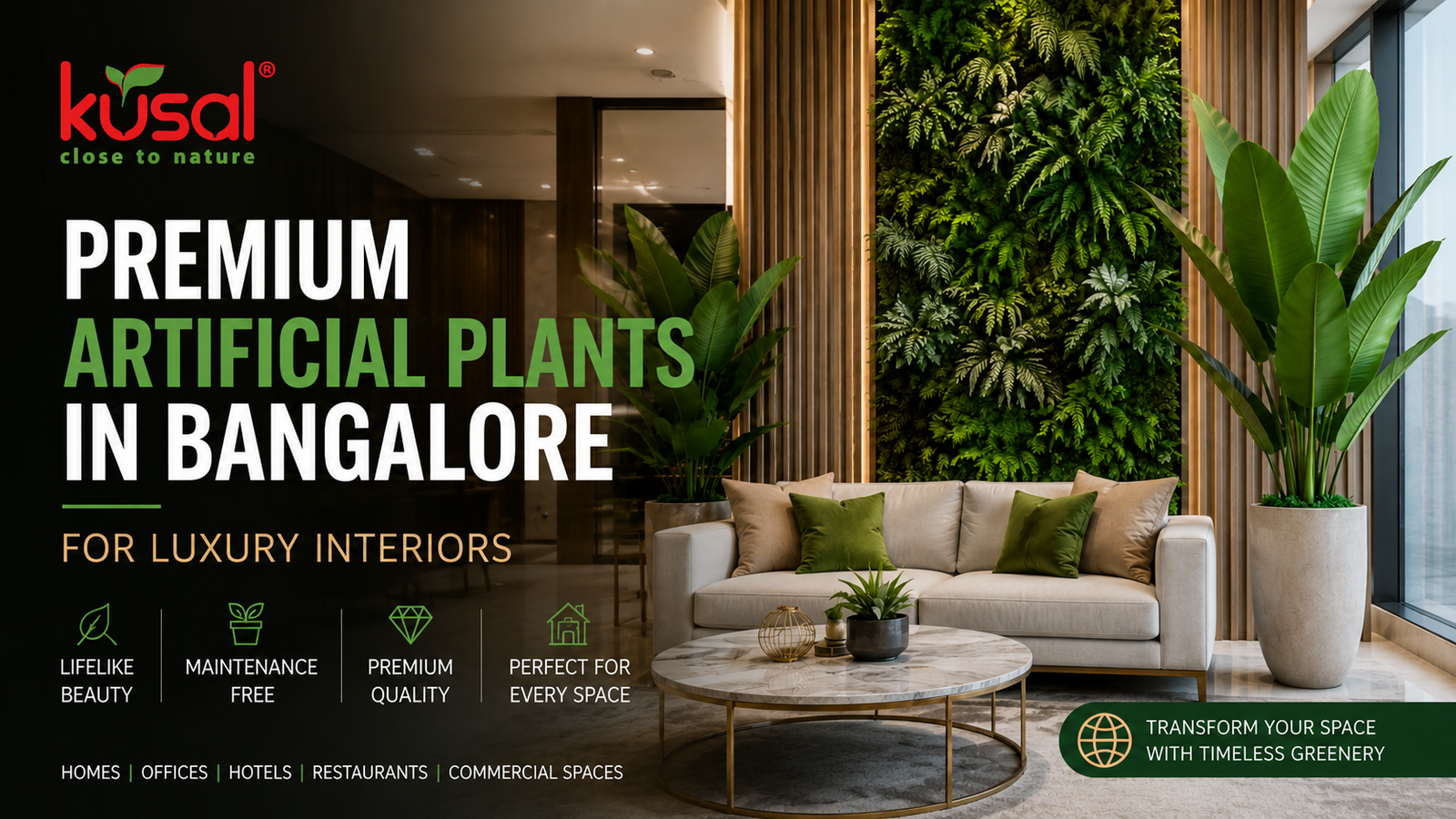Premium Artificial Plants in Bangalore for Luxury Interiors