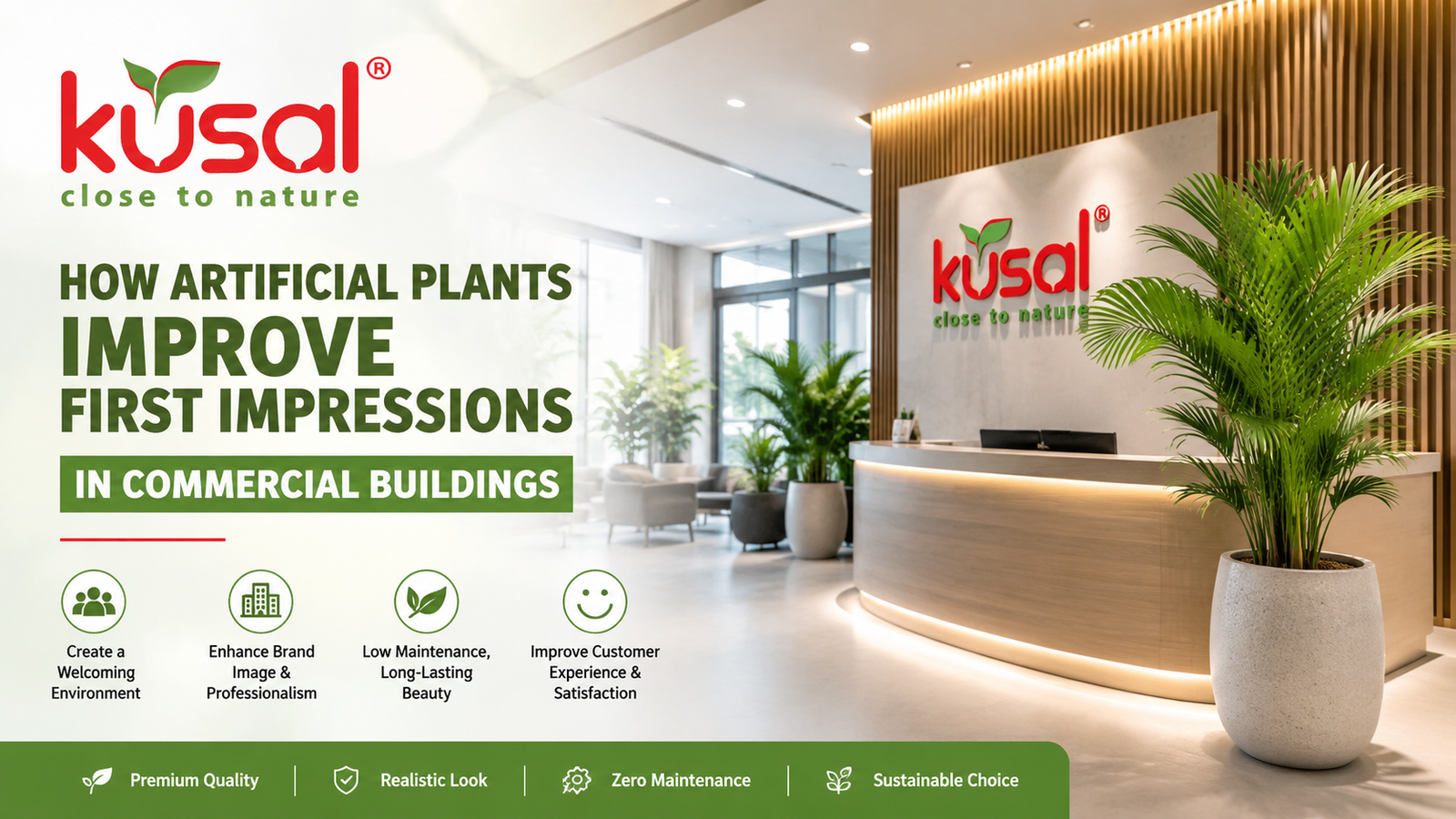 How Artificial Plants Improve First Impressions in Commercial Buildings